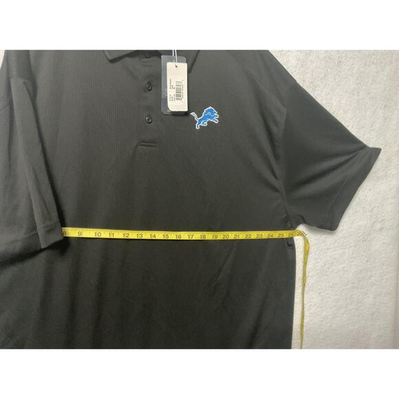 Detroit Lions Shirt Polo Mens 2XB Black NFL Football Cutter Buck CB DryTec - Picture 5 of 6